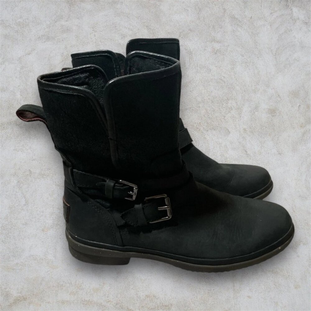 Ugg Black Waterproof Biker Boots